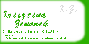 krisztina zemanek business card